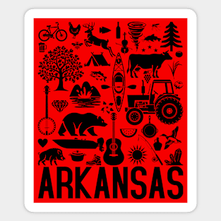 Arkansas Identifiers (black artwork) Magnet